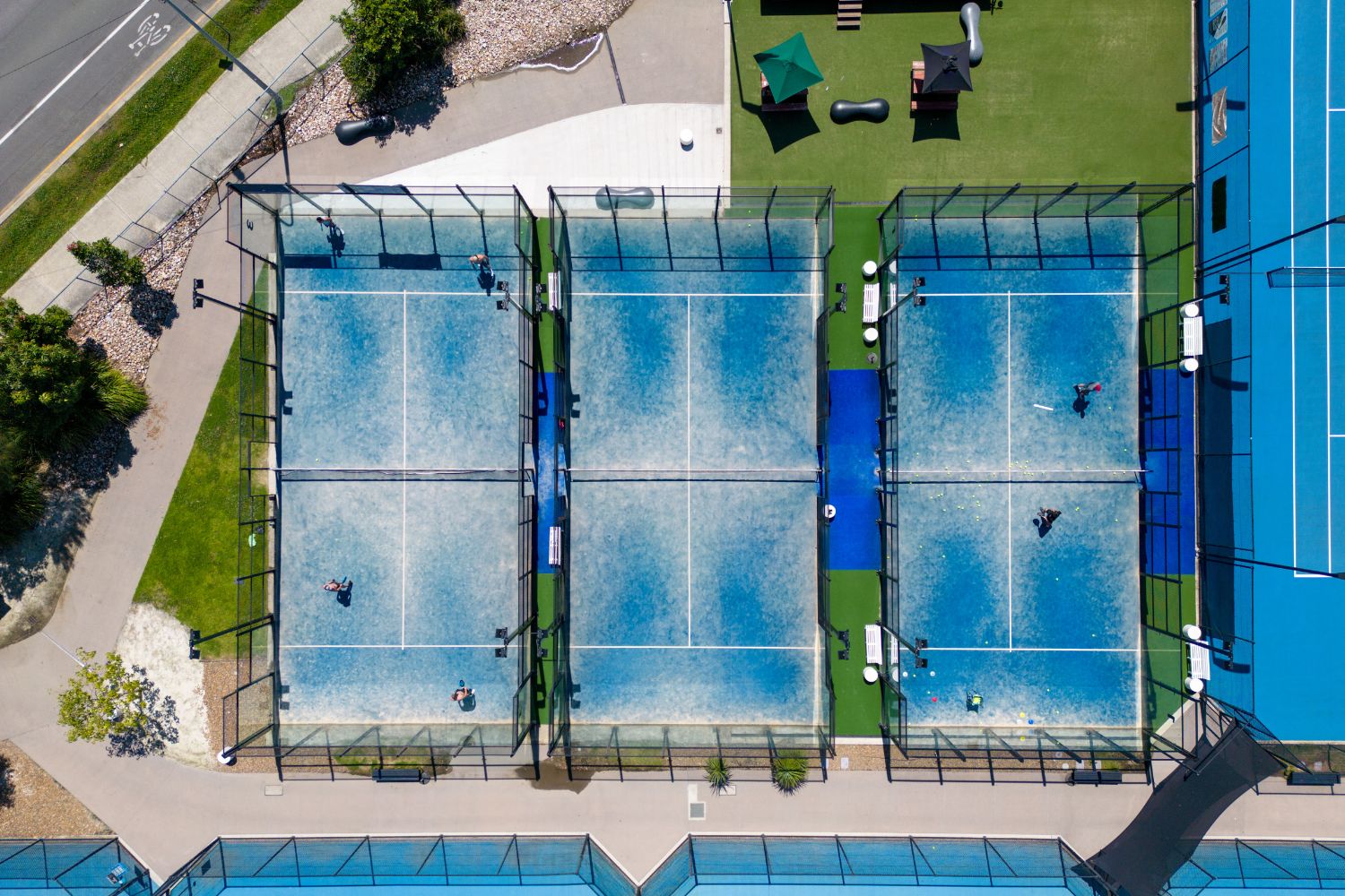 Pickleball public courts arial view