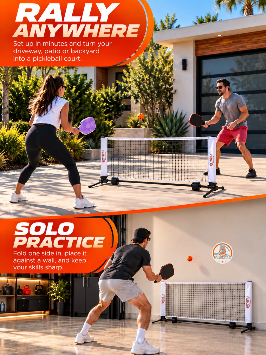 FlowDink™ Mini Net - 5FT | Portable Pickleball Practice Net