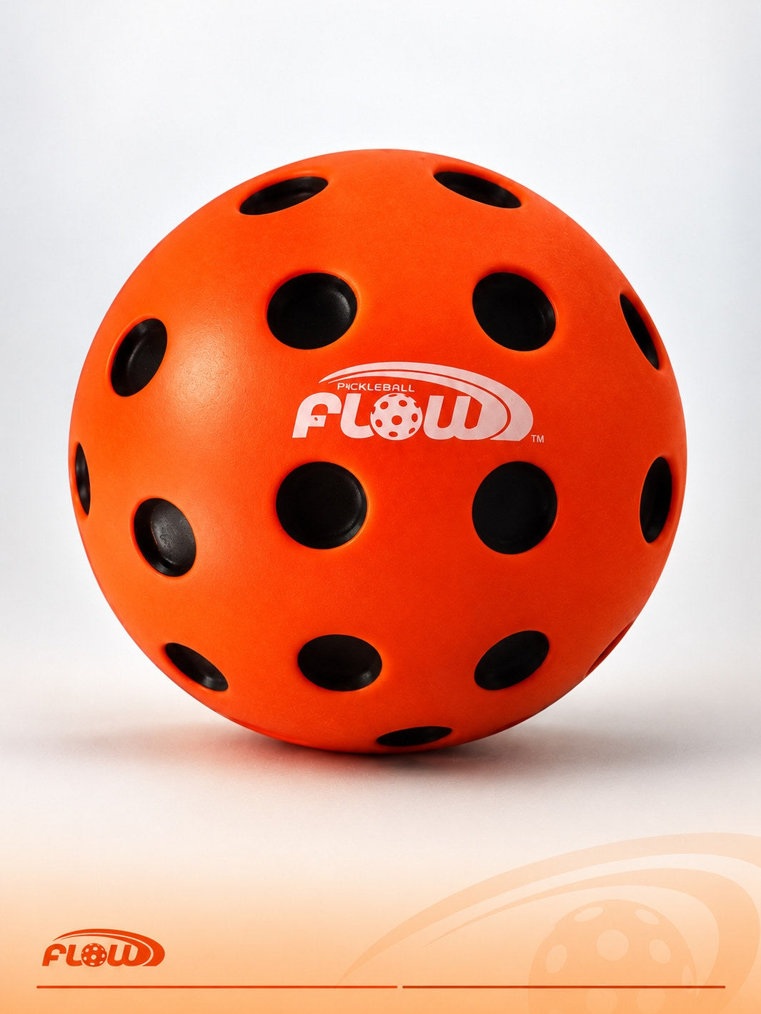 SilentStrike Quiet Pickleball 3-Pack bright orange high-density PU foam training ball, studio front view showing official logo.